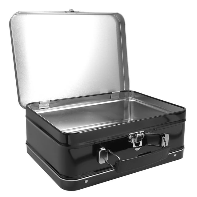 Lorzonal de bento de metal retro con recipiente de lata de hierro con bisagras de la tapa con bisagras para almacenamiento de alimentos para bocadillos de sándwiches y más para picnics y actividades