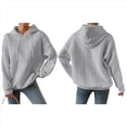 thumbnail image 2 of Sudadera con Capucha para Mujer, A , Cálida, Informal, Holgada, de Gran Tamaño. Gris M, 2 of 7