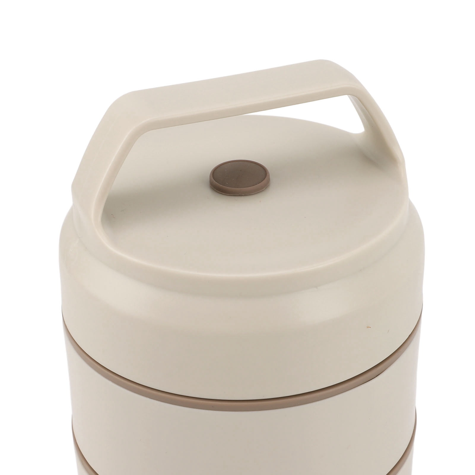 Rupoun Stainless Steel Insulated Food Jar Double Layer 620ml (20.96 oz) Capacity Leak Proof Lid Insulated Food Container Wide Mouth Thermal Bento Box for Hot and Cold Meals Beige 7.9 x 3.7 Inches