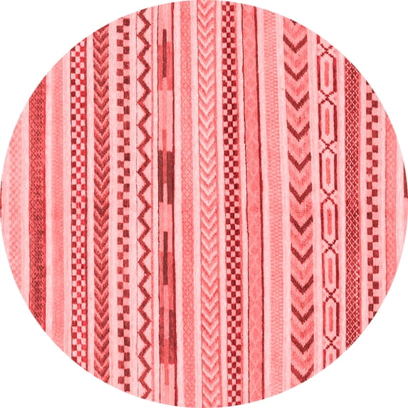 Ahgly Company Indoor Round Oriental Red Modern Area Rugs, 4' Round