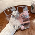 thumbnail image 6 of iPhone 13 Pro Max Rhinestone Case, Cute 3D Glitter Sparkle Bling Luxury Shiny Crystal Diamond Camellia Protective Case Cover for Girls Women for iPhone 13 Pro Max 6.7'' 2021, 6 of 8