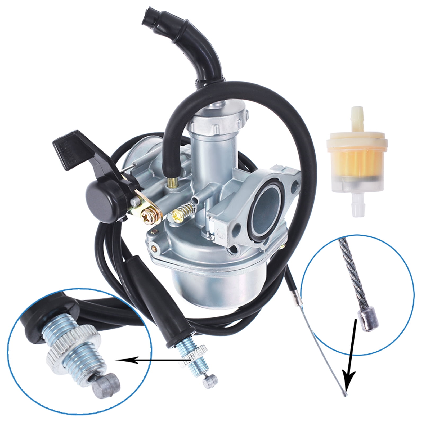 SEBLAFF 48mm Carburetor & Throttle Cable Replacement for Honda CRF70