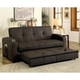 thumbnail image 3 of Furniture of America Byrde Transitional Fabric Convertible Sofa in Brown, 3 of 8