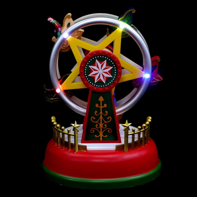 IFANLANDOR 8 Set Sky Wheel Music Box Multi-Color Plastic Wood For Christmas Home Decoration