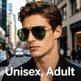 thumbnail image 6 of GJX Aviator Large Metal Sunglasses -Green Sunglasses for Women Size-55 (Crystal Green Polarized), 6 of 7