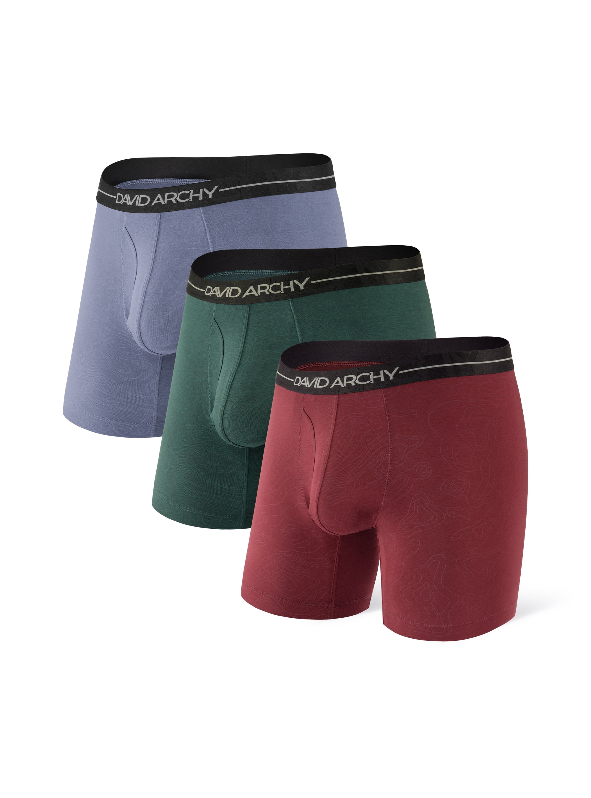 DAVID ARCHY Adult Men's Underwear Ultra Soft Micro Modal Boxer Briefs  Assorted 3 Pack,Sizes S-XL 