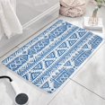 thumbnail image 3 of Boho Blue Geometric Ethnic Flannel Non Slip Door Rugs,Washable Door Mats Indoor,Decorative Door Mats,Dirt-Resistant and Absorbent Doormat for Entrance,Bedroom,Kitchen,Bathroom,23.5"x16", 3 of 5