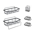 thumbnail image 3 of Shower Caddy, Shower Shelves 5 Pack, Adhesive Shower Organizer for Bathroom & Kitchen, No Drilling, Large Capacity, Stainless Steel Bathroom Organizer, Bathroom Accessories, Black, 3 of 7