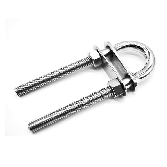 MARINE CITY Stern Bow Eye Tie Down U-Bolt, 304 Stainless Steel, Fixed Welding Plate, 4.5 Inch for Boats, Yachts, and Marine Hardware
