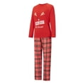 thumbnail image 2 of Caoirhny Family Pajamas Matching Set Christmas Antler Print Long Sleeve Tops and Elastic Plaid Pants Loungewear Soft Sleepwear, 2 of 9