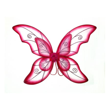 Mozlly Double Layer Fuchsia Fairy Wings For Adults w/ Garterized Strap 23