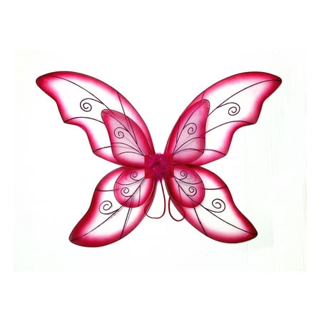Sparkle Pixie Wings - Mozlly Mozlly Double Layer Fuchsia Fairy Wings For Adults w/ Garterized Strap 23