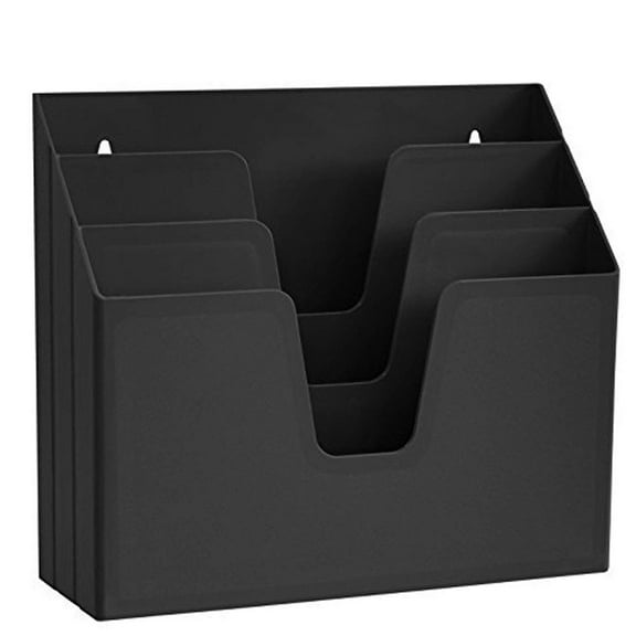Acrimet Horizontal Triple File Folder Organizer (Black Color)