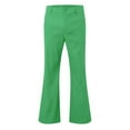 thumbnail image 4 of AWZXDE Men's Flare Leg Pants Casual Bootcut Trousers with Pockets Drawstring Waist Retro Style Comfortable Bottoms Light Green,S, 4 of 5
