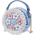 thumbnail image 1 of Mini bolso bandolera para niñas, bolso de hombro con flores de perlas y cadena TUNC Sencillez, 1 of 5