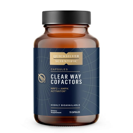 Quicksilver Scientific Clear Way Cofactors - Body Detox Cleanse Support with Vitamin B1, Dandelion Extract, Quercetin & Nattokinase Enzyme - Antioxidant Cleanse to Support Gut Health (75 Capsules)