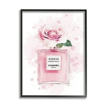 Stupell Industries Pink Flower Perfume Fashion Glam Design Framed Wall Art by Amanda Greenwood