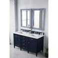 thumbnail image 4 of James Martin Vanities Brittany 60" Victory Blue Double Vanity w/ 3 CM Arctic Fall Solid Surface Top, 4 of 5