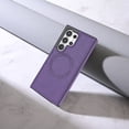 thumbnail image 2 of ELEHOLD Case for Samsung Galaxy S24 Ultra, Shockproof Slim Magnetic Leather Case, Compatible with MagSafe Accessories,Purple, 2 of 5