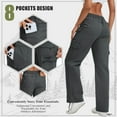 thumbnail image 5 of FEN AI Hiking Cargo Pants Women Elastic Waist Casual Pants Baggy Stretchy Y2K Streetwear with 8 Pockets, 5 of 9