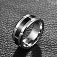 thumbnail image 3 of JQUEEN 8mm Black Tungsten Ring Polished Both Sides Frosted Engagement Rings, 3 of 5