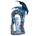 thumbnail image 3 of 20 Inches Dual Blue Dragon on Cave Collectible Home Decor Figurine, 3 of 6
