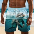 thumbnail image 2 of XFeng Men's 2 in 1 Swim Trunks, Print Board Shorts with Compression Liner, Quick Dry Beach Swim Shorts with Pockets, 2 of 4