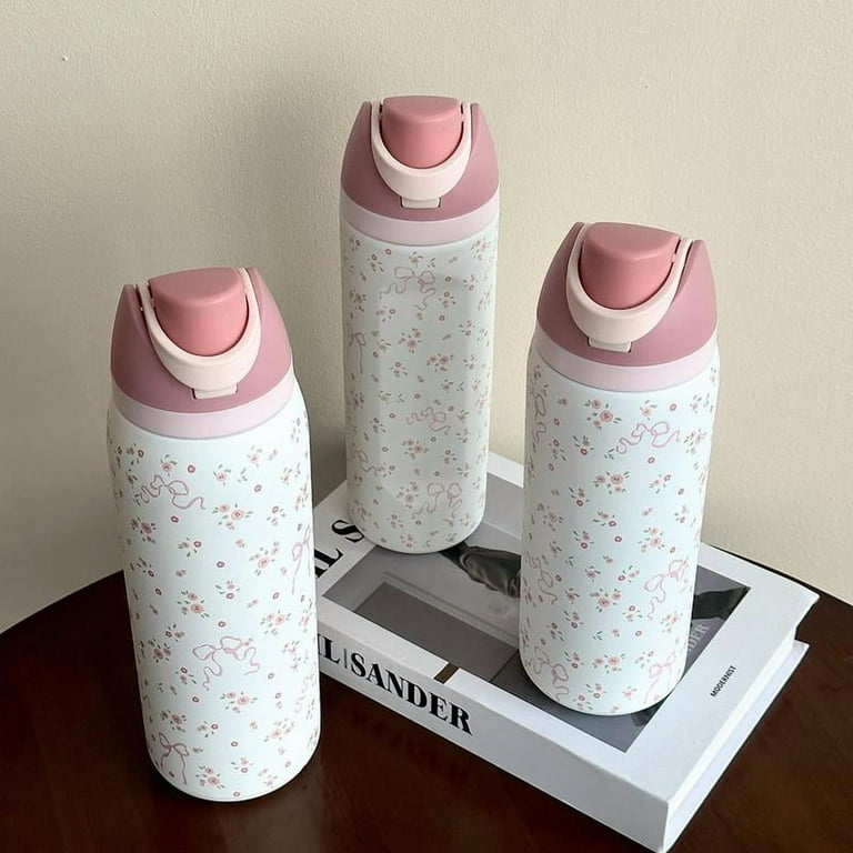 24oz/32oz/40oz Floral Insulated Water Bottle Stainless Steel