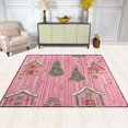 thumbnail image 2 of Yayeee Area Rugs for Living Room 5.2'x4' Non Slip Washable Bedroom Floor Carpet, Pink Gingerbread House, 2 of 5