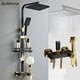 thumbnail image 3 of Bathroom Shower Set Black Gold Rain Shower Faucet Thermostatic Digital Display Shower Mixer Taps Copper Shower Systems for Bath My Lux Decor Round, 3 of 30