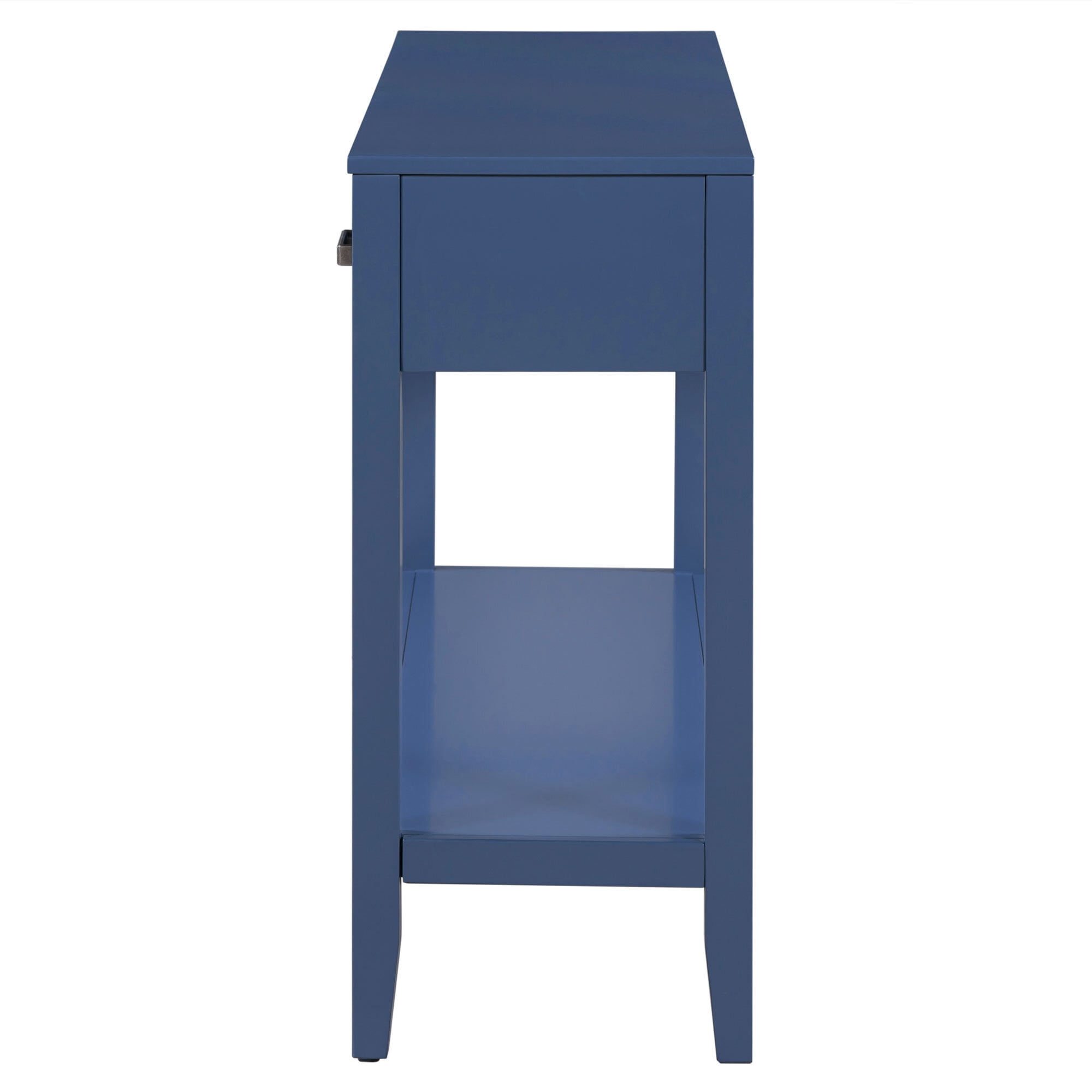 EUROCO 59.1" Longer Console Table, Narrow Wood Sofa Table with 3 Drawers and Open Storage Shelf,2 Tier Behind Couch Table Entryway Table for Living Room,Entryway,Hallway,Navy Blue