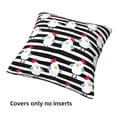 thumbnail image 3 of Throw Pillow Covers, Black White Striped Cute Chicken Soft Square Pillow Cases with Invisible Zipper for Couch Bed Sofa, Farmhouse Fall Home Decor 20"x20", 3 of 7