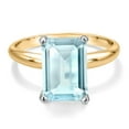 thumbnail image 3 of Gem Stone King 14K Two Tone Gold Sky Blue Topaz Engagement Ring for Women | 5.50 Cttw | Octagon 11X9MM | Gemstone November Birthstone | Size 6, 3 of 6