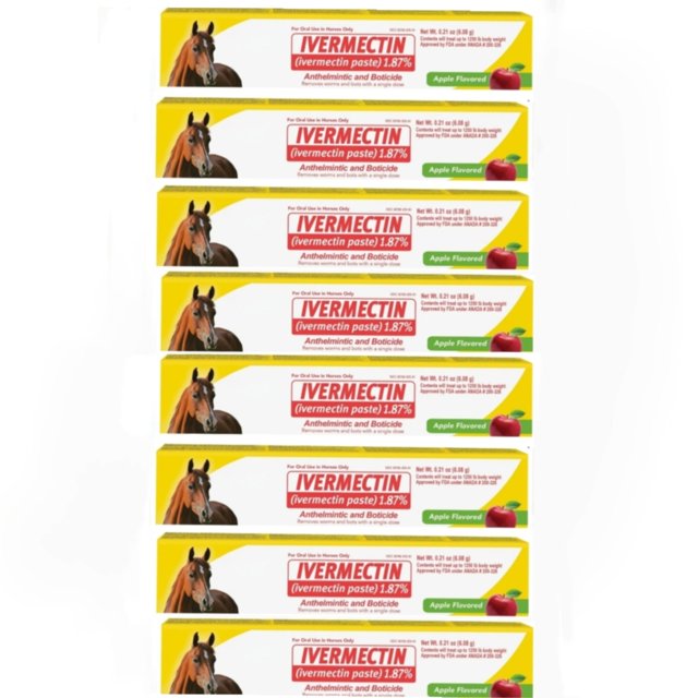 8 Pack of Pack of Paste Paste for Horses 1.87% (0.21 oz),Apple Flavored Horse Deworm-er-Parasite Control- 0.21 Ounces Each