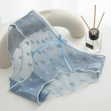 

Lace Transparent Briefs Cotton Inner Crotch Panties Thin Breathable Girl Underwear