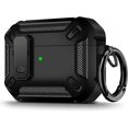 thumbnail image 1 of Airpod Pro Case Cover with Secure Lock Clip, Military Armor Series Full-Body Rugged Hard Shell for Men Women with Keychain Carabiner,Shockproof Protective Case for AirPod Pro,Black, 1 of 5
