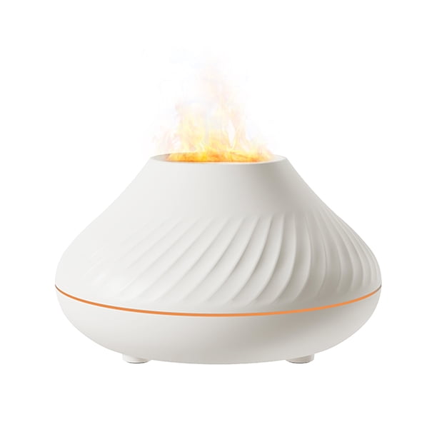 Humidificador de niebla de llama Difusor de aceite esencial de aromaterapia con luz nocturna de 7 co Abody Blanco