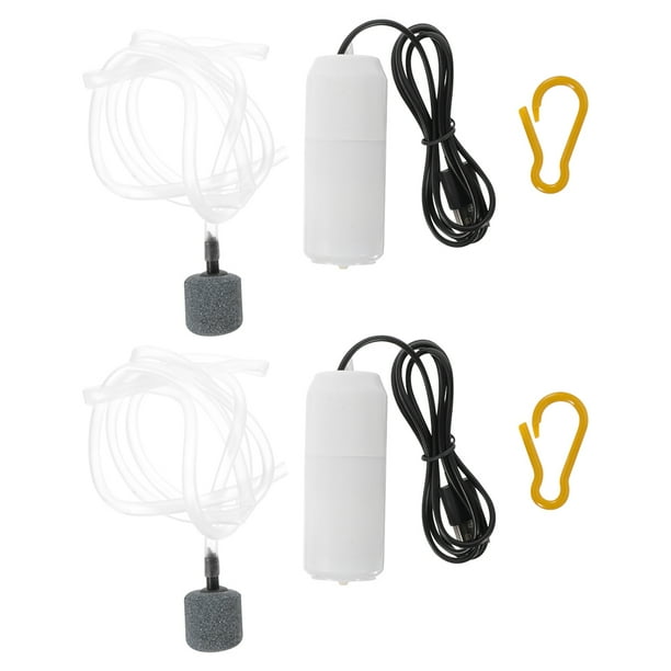 2 Sets of Professional USB Aquarium Water Pumps Plastic Aerator Pumps