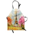 thumbnail image 1 of Abstract Oil Painting Apron, Paris European Eiffel Tower Landmark of the World Spring Blossoming, Unisex Kitchen Bib with Adjustable Neck for Cooking Gardening, Adult Size, Multicolor, by Ambesonne, 1 of 4