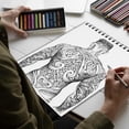 thumbnail image 5 of Netecom Body Tattoo Art Coloring Book Spiral Bound for Adults, Wooden Cover, 30 Artistic Coloring Pages of Beautiful Modern Tattoo Designs for Stress Relief and Relaxation, 5 of 6