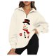 thumbnail image 2 of Pntutb moda mujer Casual estampado solapa cuello manga larga suelta camiseta blusa pulóver tops Pntutb Pntutb-4115, 2 of 6