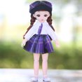 thumbnail image 3 of Preciosa Muñeca de 23 Cm, Muñeca de 6 Puntos, Juego de Vestir con Zapatos Y Vestido, Muñeca de Moda, Muñeca de Princesa para Niñas, Púrpura Sunnimix muñeca de rótulas, 3 of 4