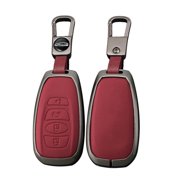 for Subaru Leather Key Fob Cover for Forester Outback BRZ Legacy CrossTrek Metal Key Protection Key Case Key Holder Protector Metal Keychain