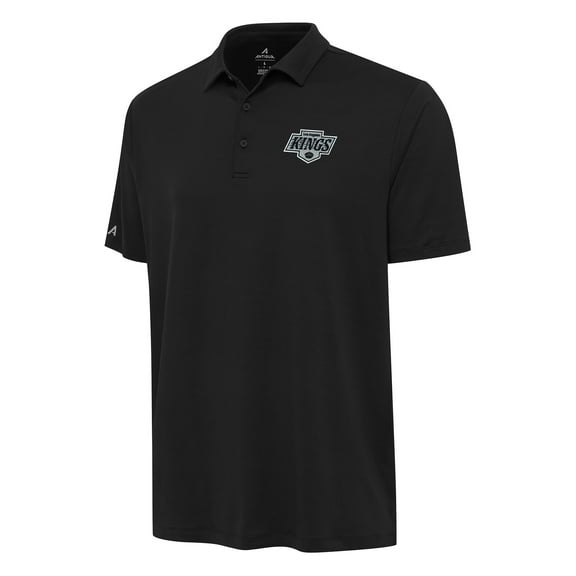 Men's Antigua Black Los Angeles Kings Reprocess Polo