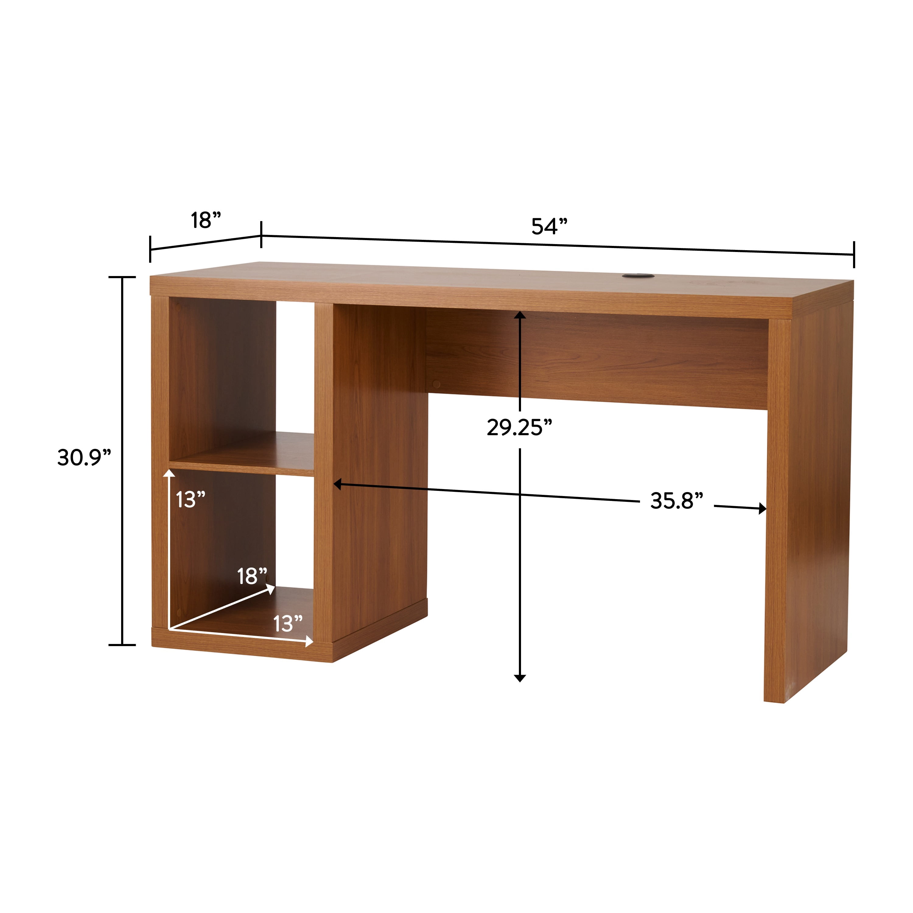 Better Homes & Gardens Cube Storage Office Desk, Acorn