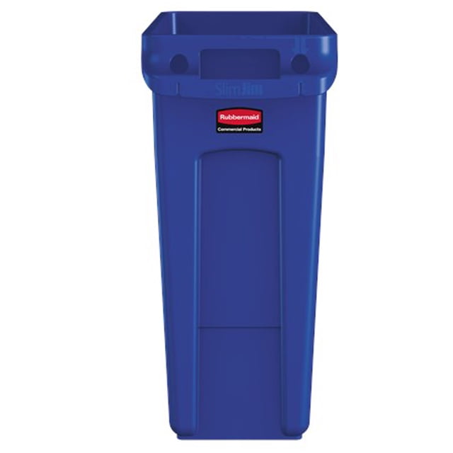 Contenedor Slim Jim Bote Rubbermaid 16 gal Azul Slim Jim
