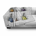 thumbnail image 3 of Music Soft Flannel Fleece Blanket, Sketchy Lines Colored Design Guitar Insrument Collage Teens Rocker Song Lovers Image, Cozy Plush for Indoor and Outdoor Use, 50" x 60", Multicolor, by Ambesonne, 3 of 6