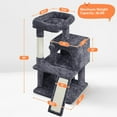 thumbnail image 2 of YEXJ 36in Cat Tree Cat Tower Play House Climber Stand Furniture with Scratching Post, Plush Perch, Dangling Ball, Two Condo and Ramp, for Kittens, Cats and Pet-Dark Gray, 2 of 12