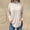 Beige, variant on Graphic Tees for Women Casual Long Sleeve T Shirt Top for Autumn and Winter High Collar Solid Color Everyday Wear Stylish Women’s Top Purple XL