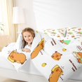 thumbnail image 4 of Homewish Funny Capybara Full Size Comforter Sets,Cute Cartoon Animal Bedding Comforter Set,White Brown Bedding Sets For Girls Kids,Luxury Bedroom Decor Reversible,3 Pieces, 4 of 8